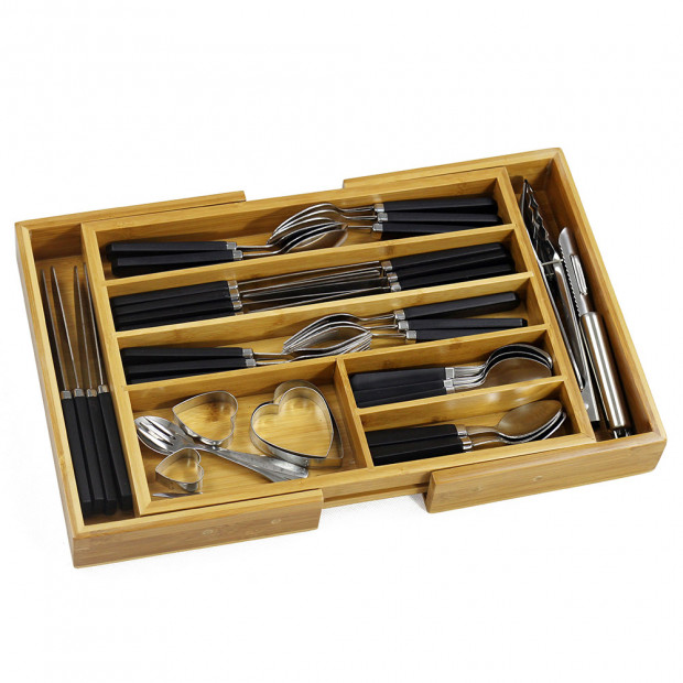 Bamboo Expandable Drawer Organiser
