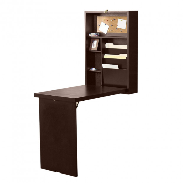Convertible Wall Mounted Desk - Brown
