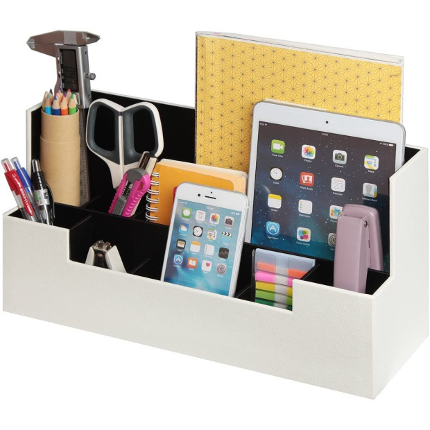 Desk Supplies Office Organizer Caddy White
