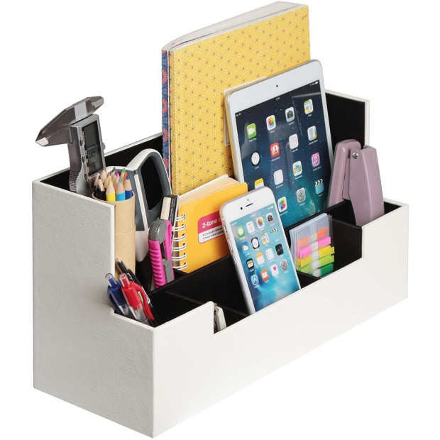 Desk Supplies Office Organizer Caddy White