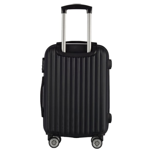 3pc ABS Luggage Suitcase Hard Case Shockproof Travel Set - Black Image 4