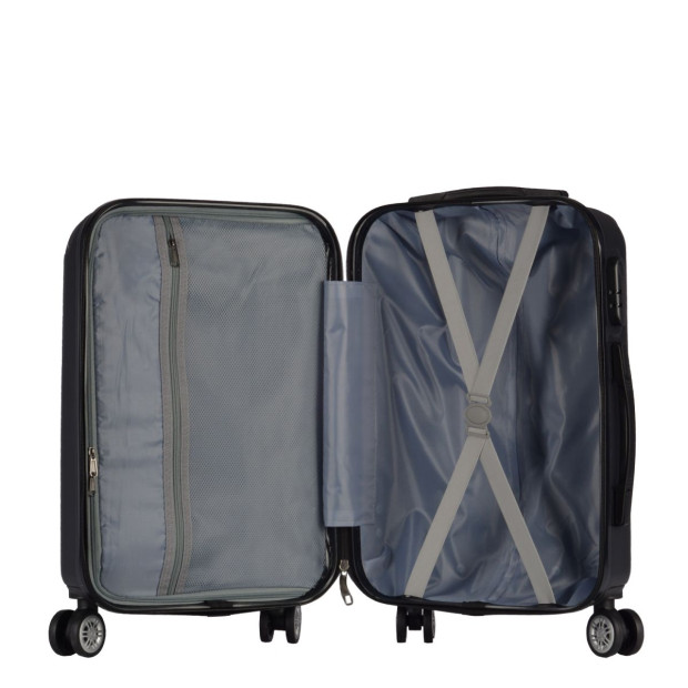 3pc ABS Luggage Suitcase Hard Case Shockproof Travel Set - Black Image 7