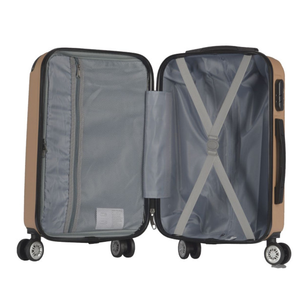 3pc ABS Luggage Suitcase Hard Case Shockproof Travel Set - Gold Image 7