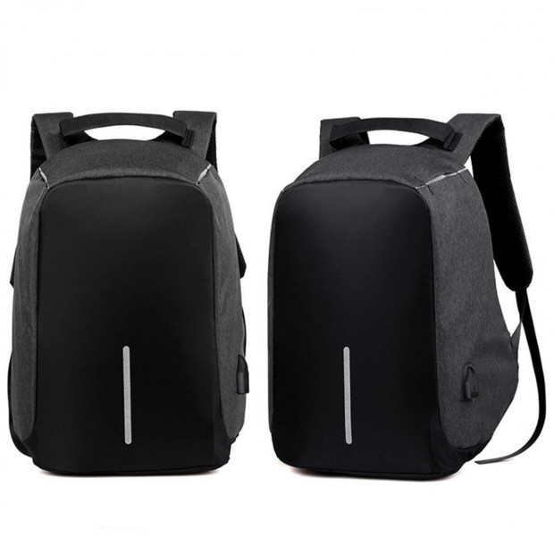 Anti Theft Waterproof School Travel Laptop Bags USB Charging - Black