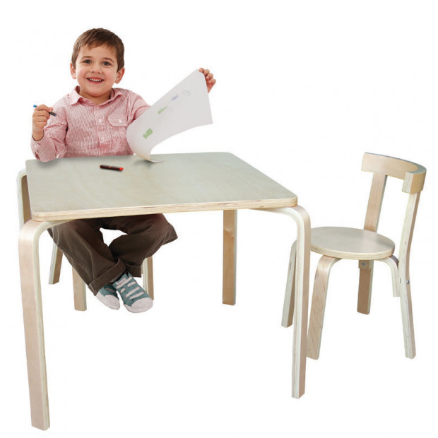 Jolly Kidz Scandi Table and Chairs 60cm Square - Natural