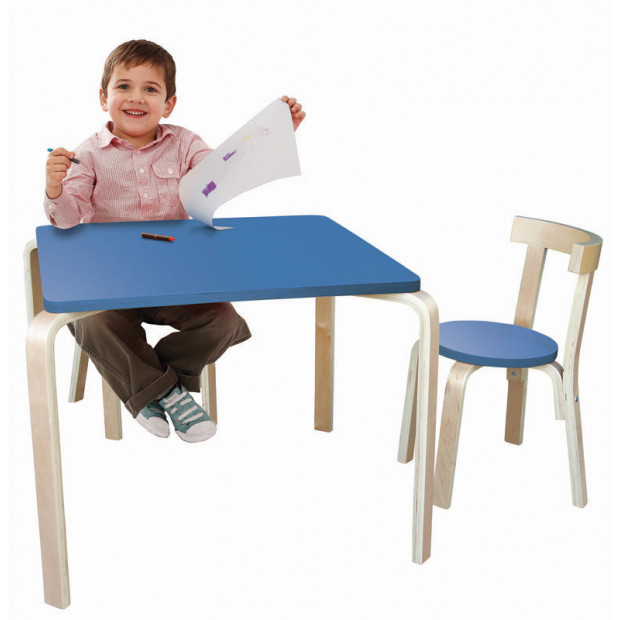 Jolly Kidz Scandi Table and Chairs 60cm Square - Blue