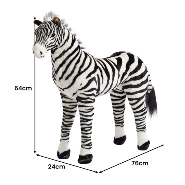 Jiggle & Giggle Large Standing Soft Plush Toy - Zebra Image 3
