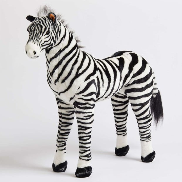 Jiggle & Giggle Large Standing Soft Plush Toy - Zebra Image 5