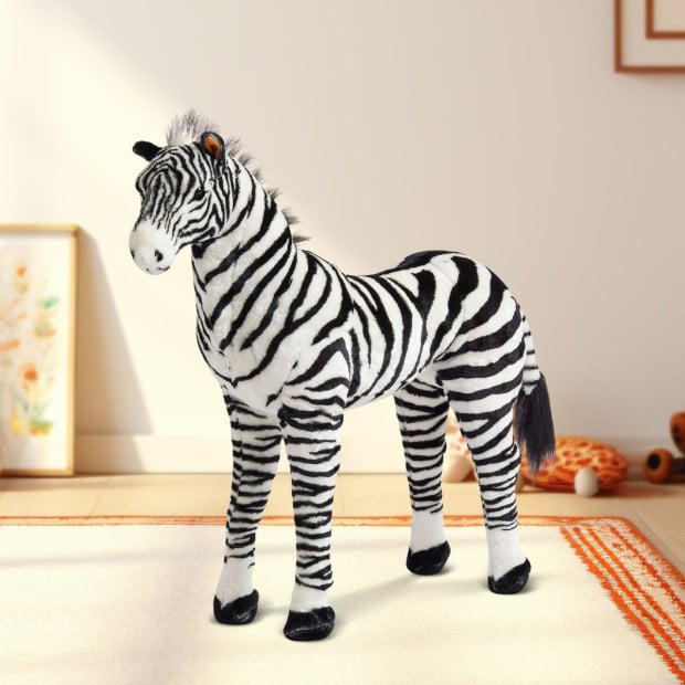 Jiggle & Giggle Large Standing Soft Plush Toy - Zebra Image 6