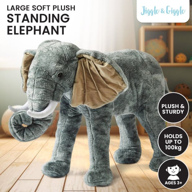 Jiggle Giggle Large Standing Soft Plush Toy Elephant