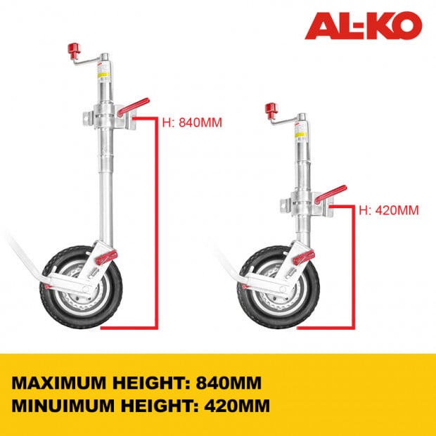 AL-KO 10in Ratchet Jockey Wheel for Trailers & Caravans Image 6