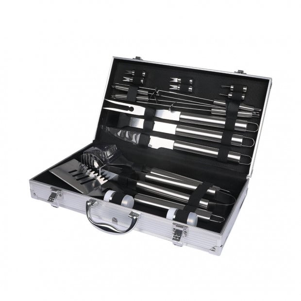 18Pcs Stainless Steel BBQ Tool Set Outdoor Barbecue Utensil Aluminium