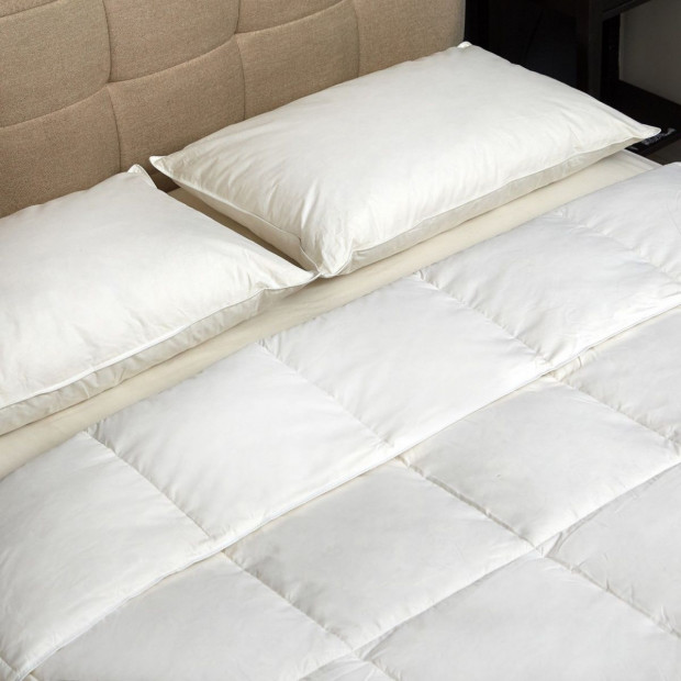 Goose Down Feather Pillows 1000GSM Cover - Twin Pack Image 8