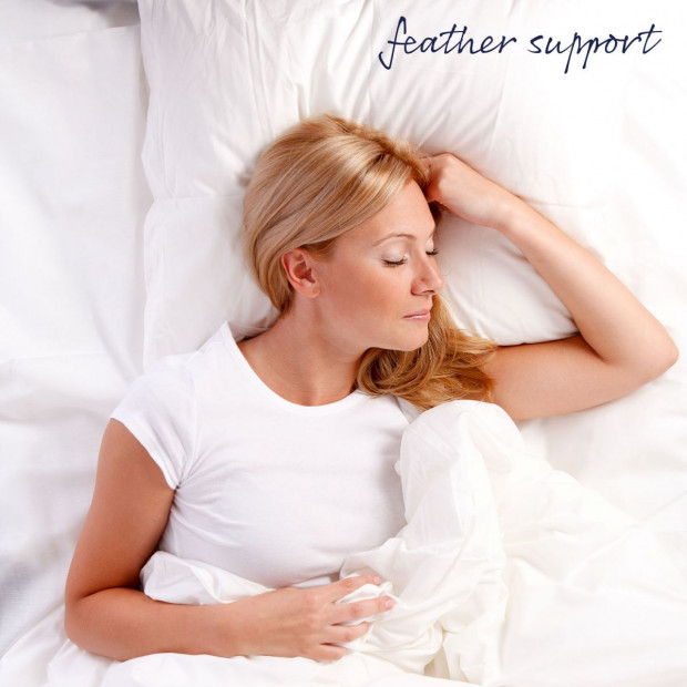 Goose Down Feather Pillows 1000GSM Cover - Twin Pack Image 6