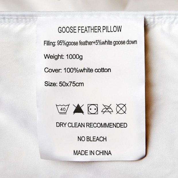 Goose Down Feather Pillows 1000GSM Cover - Twin Pack Image 9