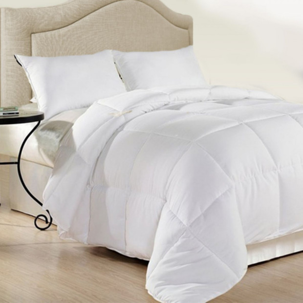 500GSM Plush Duck Feather Down Quilt - King - White