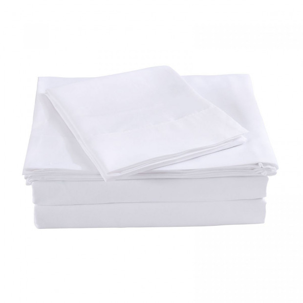 Bamboo Blended Sheet & Pillowcases 1000TC Double White Image 2