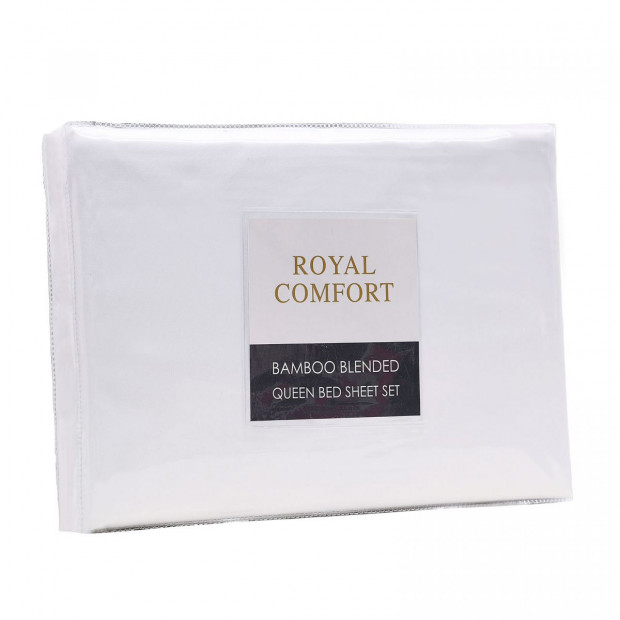 Bamboo Blended Sheet & Pillowcases 1000TC Double White Image 3