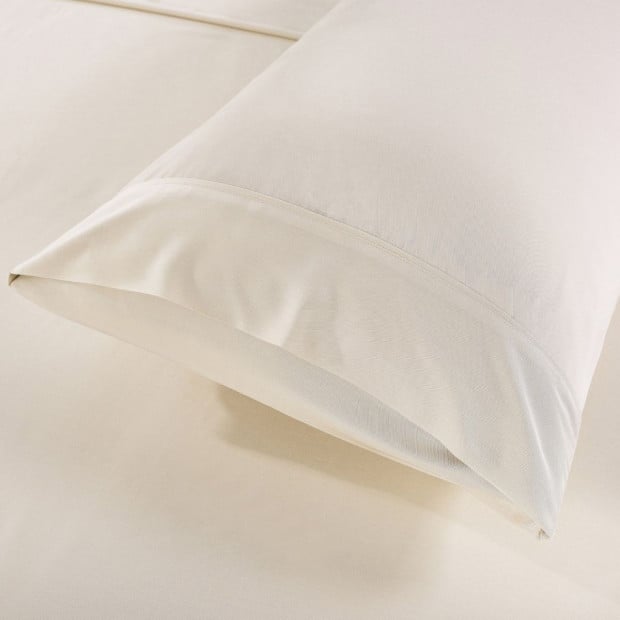 Bamboo Blended Sheet Pillowcases 1000TC Double Ivory Image 4