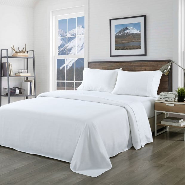 Bamboo Blended Sheet & Pillowcases 1000TC Queen White