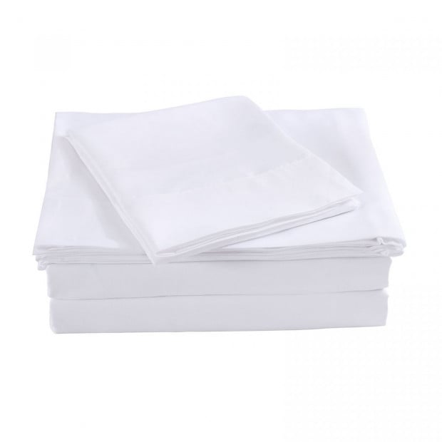 Bamboo Blended Sheet & Pillowcases 1000TC Queen White Image 2