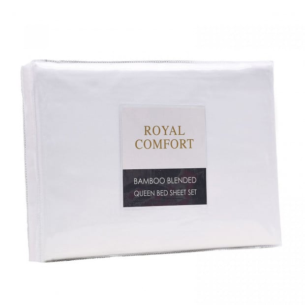 Bamboo Blended Sheet & Pillowcases 1000TC Queen White Image 3