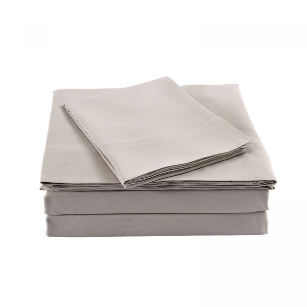 Bamboo Blended Sheet Pillowcases 1000TC Queen Warm Grey Image 2