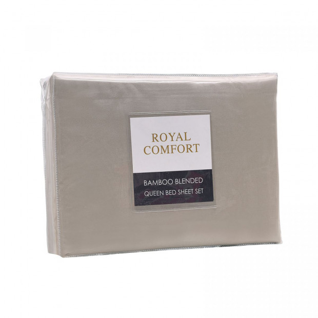 Bamboo Blended Sheet Pillowcases 1000TC Queen Warm Grey Image 3