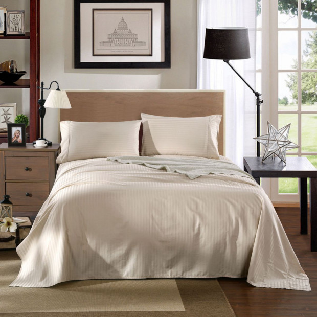 Kensington 1200 Thread Count 100% Egyptian Cotton Sheet Queen Sand Image 2