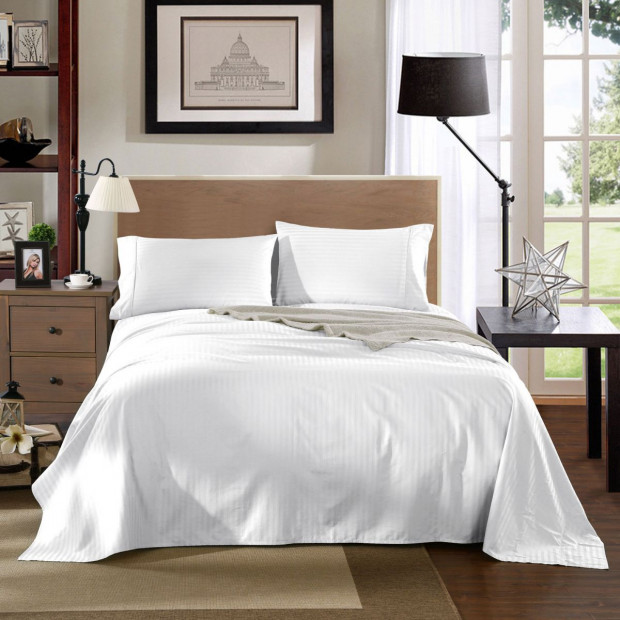 Kensington 1200 Thread Count 100% Egyptian Cotton Sheet King White Image 2