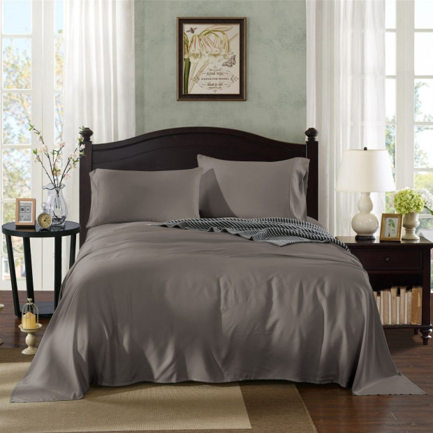 100% Natural Bamboo 1000 Thread Count Sheet Set - King - Charcoal