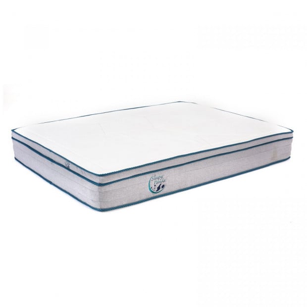 Sleepy Panda Mattress EuroTop Medium Firm 30cm Double White Grey Blue