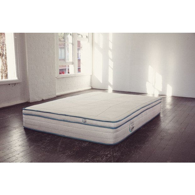 Sleepy Panda Mattress EuroTop Medium Firm 30cm Double White Grey Blue Image 3
