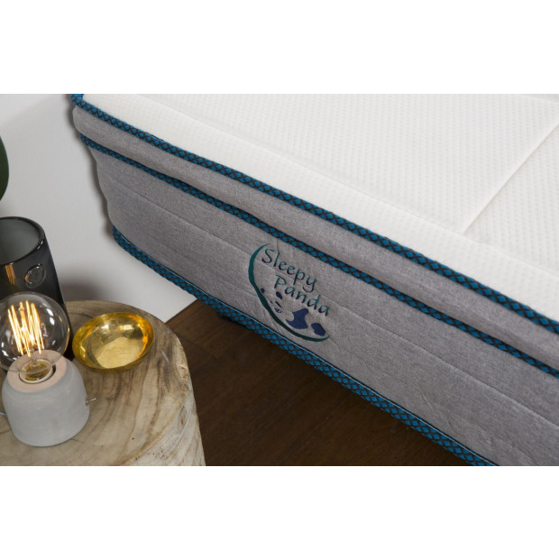 Sleepy Panda Mattress EuroTop Medium Firm 30cm Double White Grey Blue Image 7