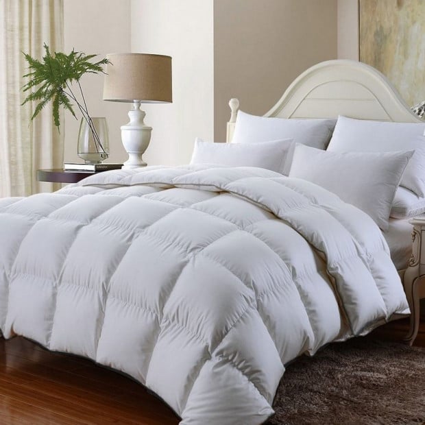 350GSM Luxury Soft Bamboo All-Seasons Quilt Super King White