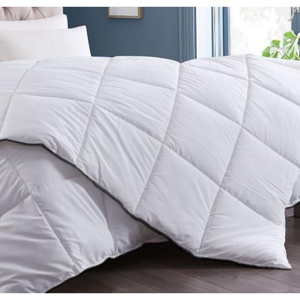 350GSM Luxury Soft Bamboo All-Seasons Quilt Super King White Image 2