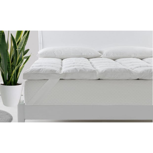 Duck Feather and Down Mattress Topper - King - White