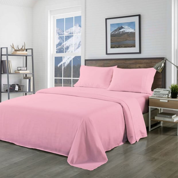 Bamboo Blended Sheet & Pillowcases Set - King - Blush