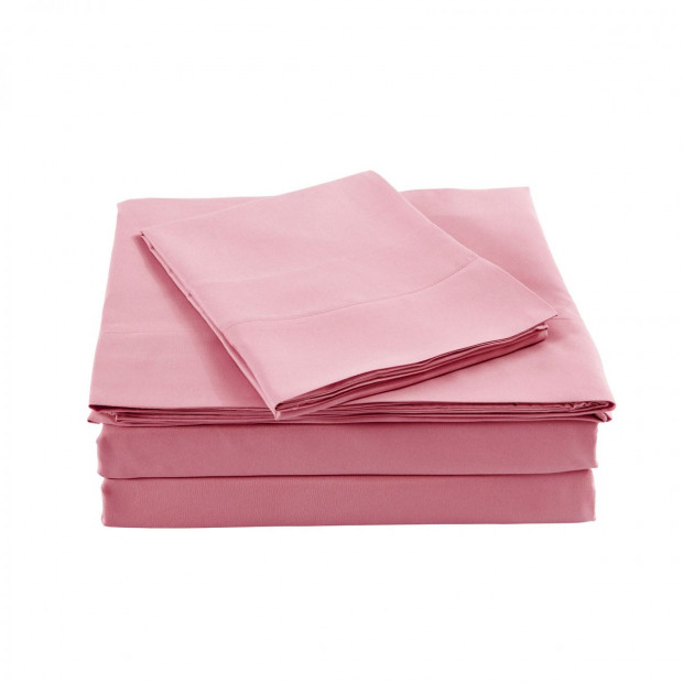 Bamboo Blended Sheet & Pillowcases Set - King - Blush Image 2