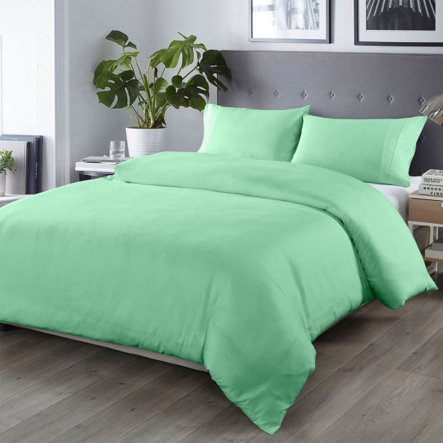 Bamboo Blended Quilt Cover Set 1000TC - Queen - Green