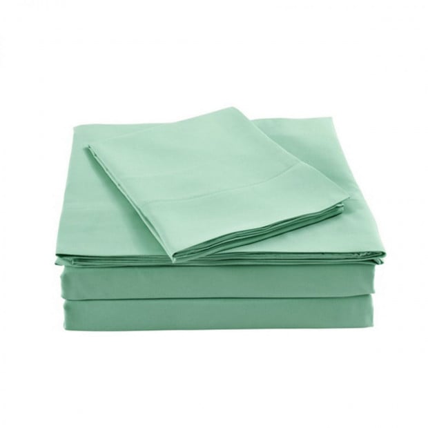 Bamboo Blended Quilt Cover Set 1000TC - Queen - Green Image 2