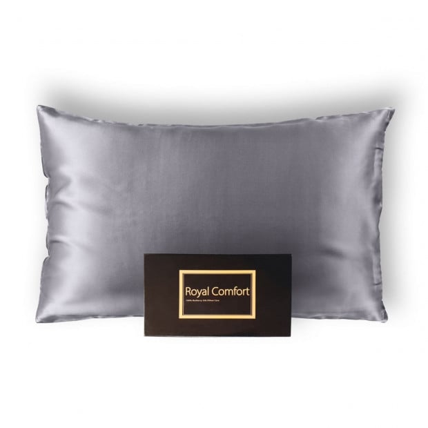 Pure Silk Pillow Case 100% Mulberry Silk - Charcoal