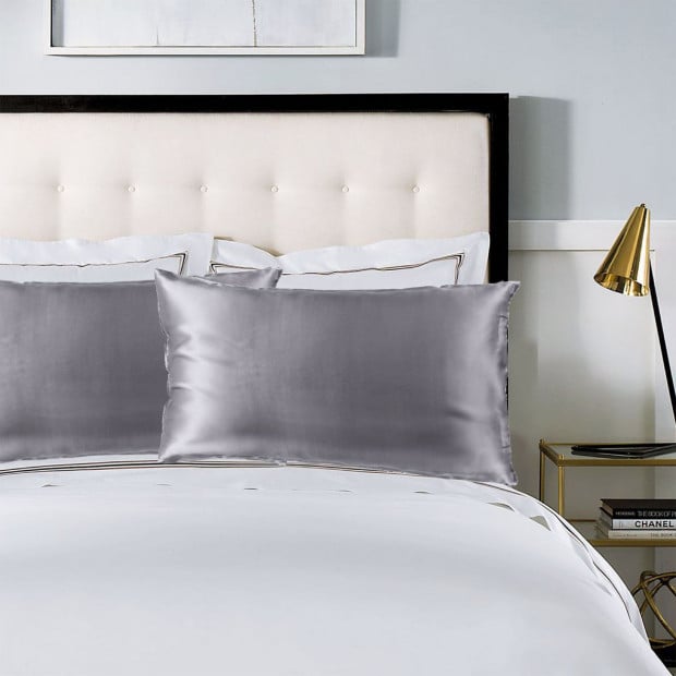 Pure Silk Pillow Case 100% Mulberry Silk - Charcoal Image 9