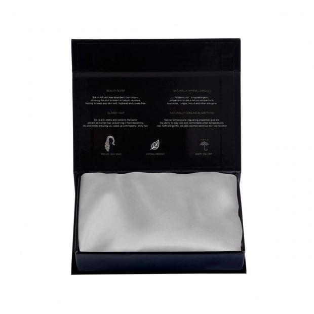 Pure Silk Pillow Case 100% Mulberry Silk - Silver Image 5