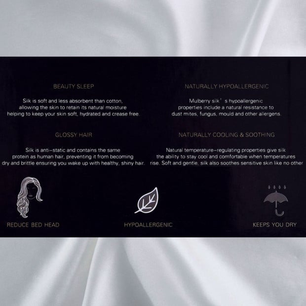 Pure Silk Pillow Case 100% Mulberry Silk - Silver Image 9