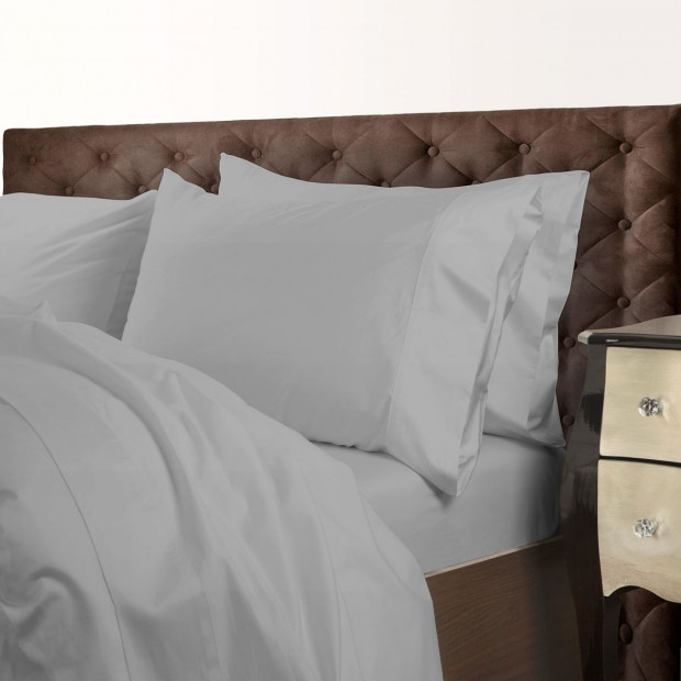 1000 Thread Count Cotton Quilt Cover - Queen - Silver