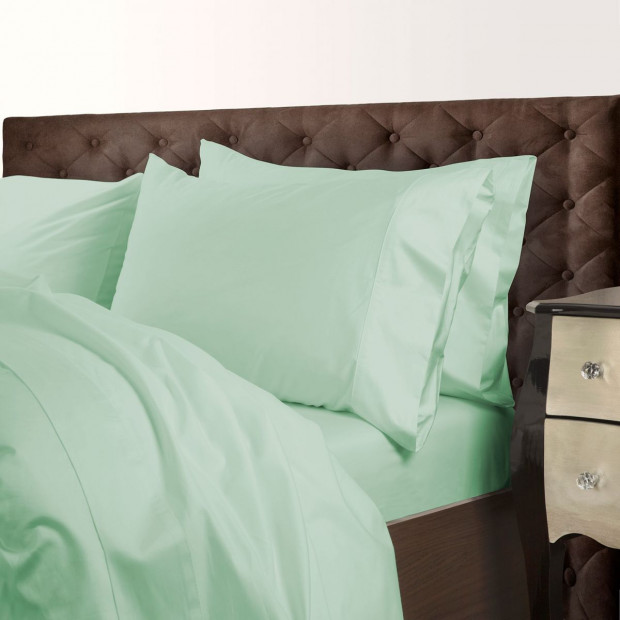 1000 Thread Count Cotton Quilt Cover King Green Mist