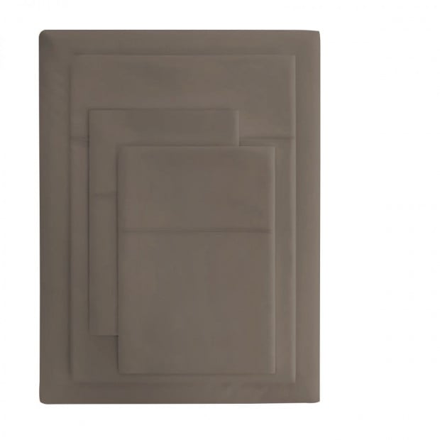 1000TC Bamboo Sheets Pillowcases Set - Queen - Pewter Image 2