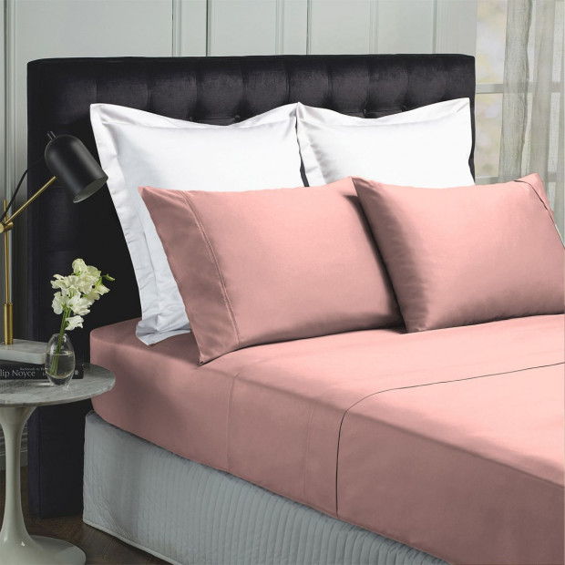 1000TC BambooSheets Pillowcases Set - Queen - Blush