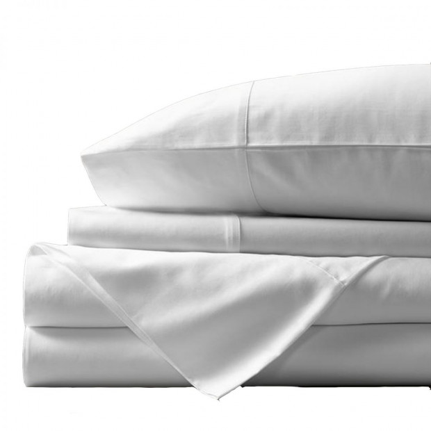 1000TC Bamboo Sheets Pillowcases Set - King - White Image 3